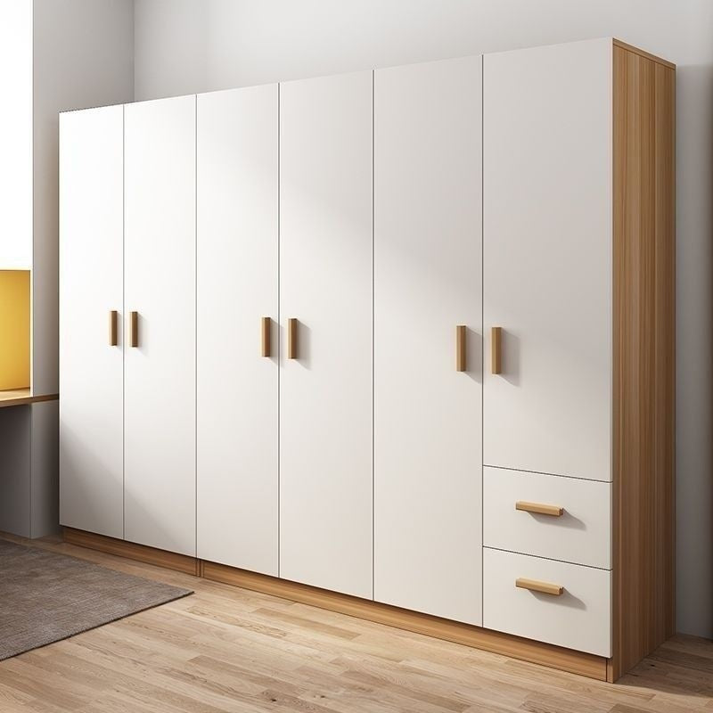 Kabinet Penyimpanan Rumah Kayu Padu Bilik Tidur Mudah Dipasang Sewa Rumah Almari Pakaian Mudah Moden Kecil Gaya Gelongsor