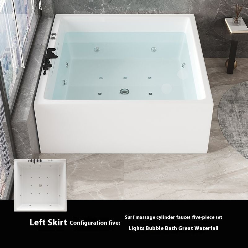 QW- Square Acrylic Heated Bathtub, Massage and Travel Bathtub