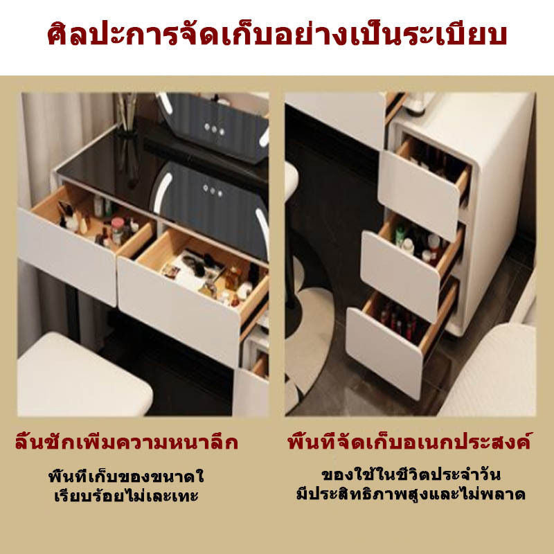 Solid Wood Bedside Table, Simple Dressing Table with Bin Cabinet for Home
