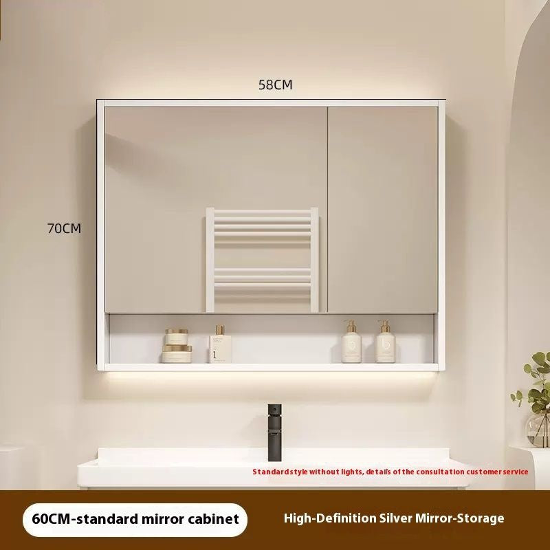 QW- Smart mirror made of real wood, mirror, bathroom storage cabinet