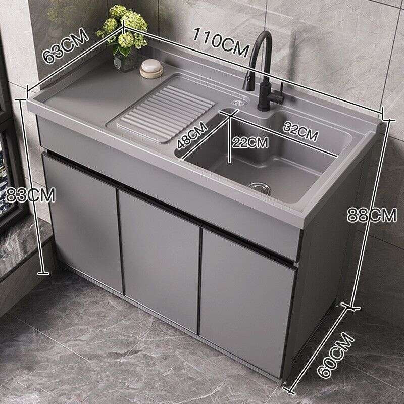 Kabinet Penyimpanan Bilik Mandi QW- Set Singki Kabinet penyimpanan aloi aluminium 