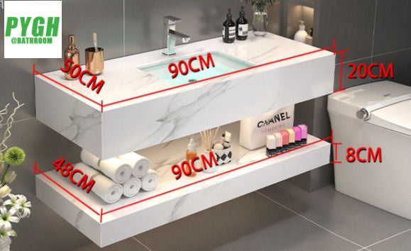 QW- Marble Sink Storage Cabinet Smart Mirror in the Bathroom