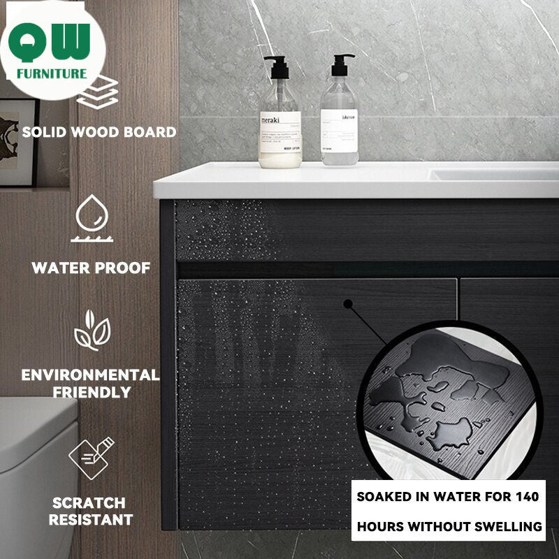 QW- Smart Bathroom, Storage Made of Real Wood, Multipurpose for Bathroom Mirror, and Washbasin Cabinet with Mirror