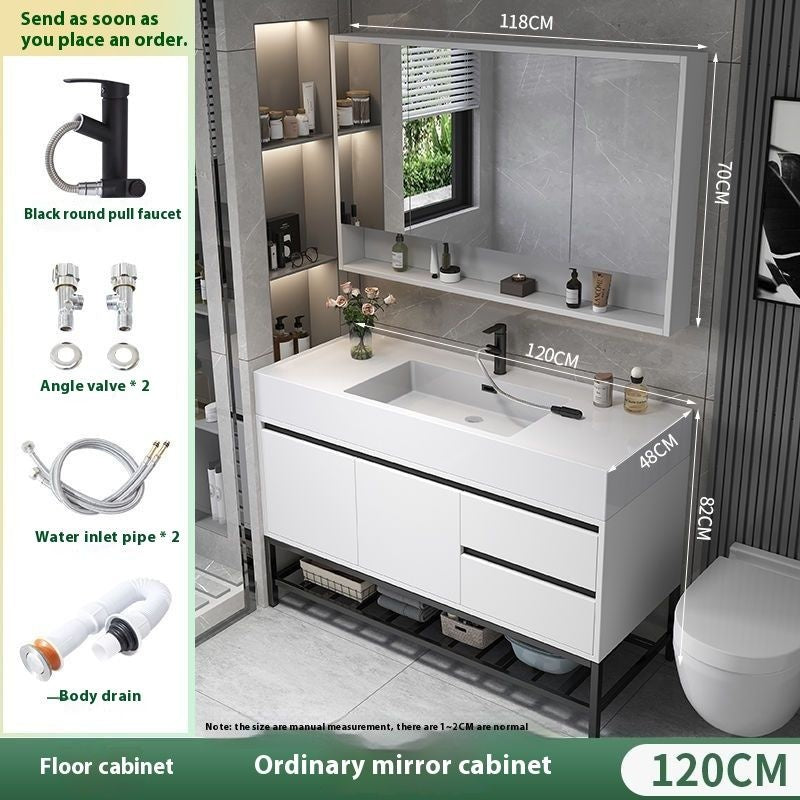 QW- Real Wood Storage Smart Mirror Cabinet Sink Set in the Bathroom