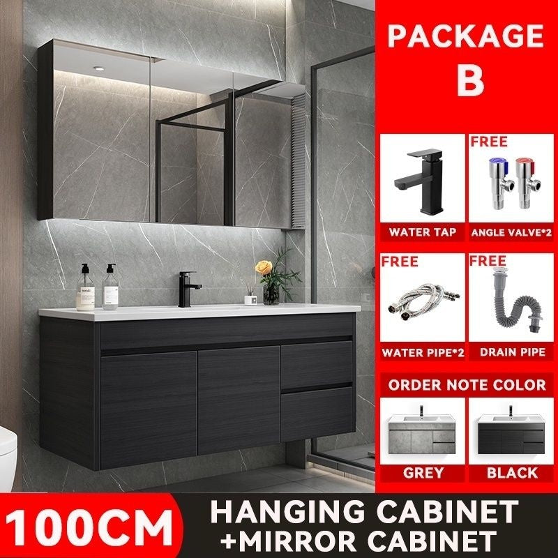 QW- Smart Bathroom, Storage Made of Real Wood, Multipurpose for Bathroom Mirror, and Washbasin Cabinet with Mirror