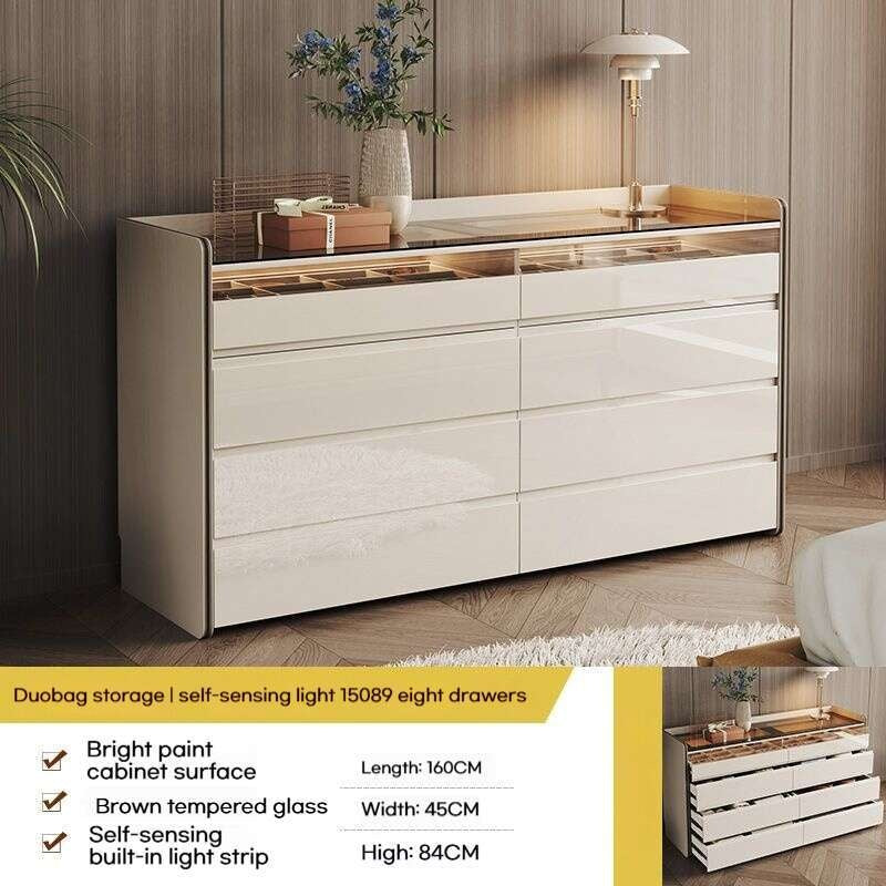 Modern simple Bedroom Storage at end of bed Elegant cabinet in the living room Wall-mounted storage cabinet, dressing table