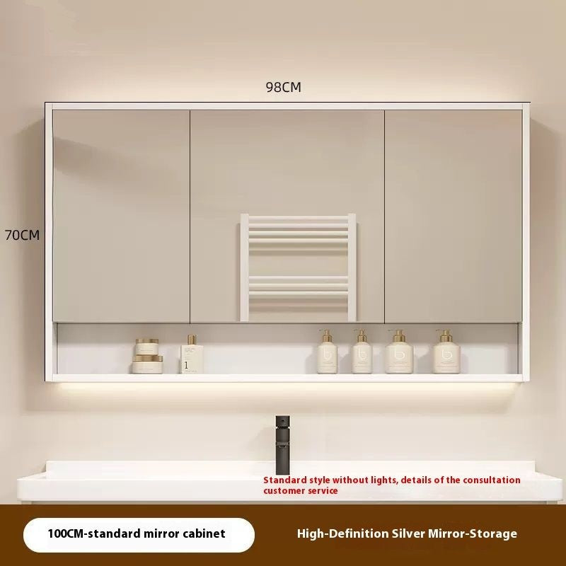QW- Smart mirror made of real wood, mirror, bathroom storage cabinet